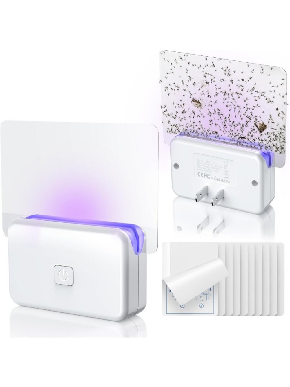 Effective Indoor Fruit Fly & Gnat Traps - 2 Devices + 10 Refills for Home Use